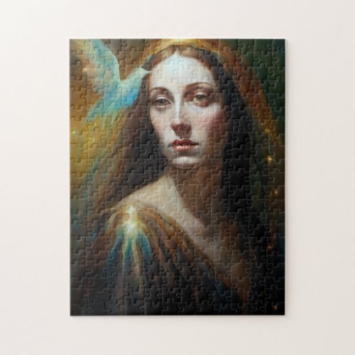 Mary Magdalene and a bird gorgeous Jigsaw Puzzle