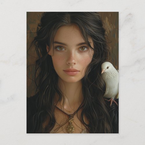 Mary Magdalene and a Dove Postcard