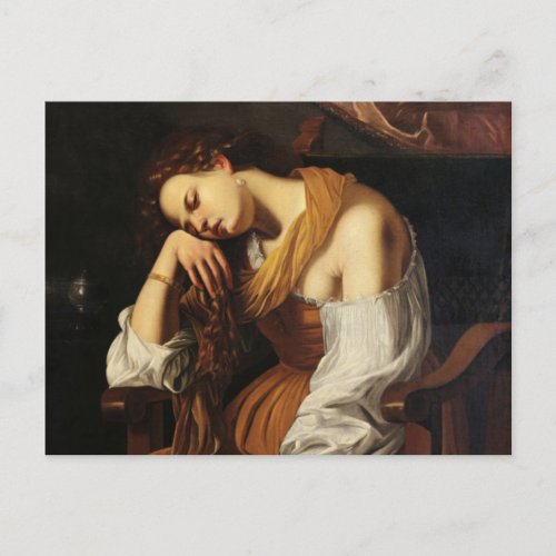 Mary Magdalene as Melancholy by Artemisia Gentiles Postcard