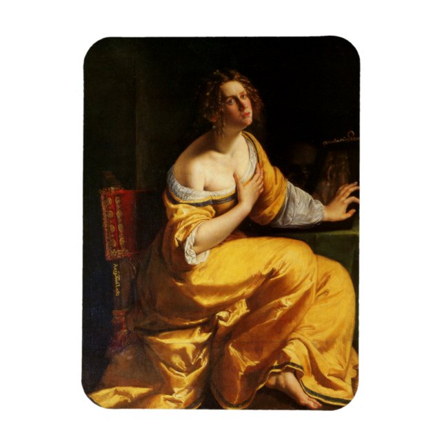 Mary Magdalene (by Artemisia Gentileschi) Magnet (Vertical)