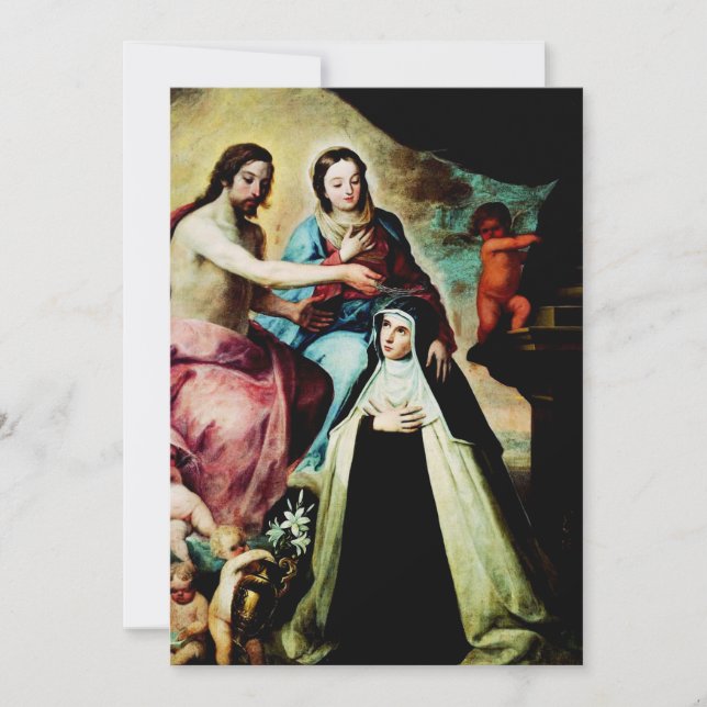 Mary Magdalene de Pazzi by Pedro de Moya Holiday Card (Front)