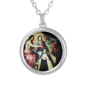 Mary Magdalene de Pazzi by Pedro de Moya Silver Plated Necklace