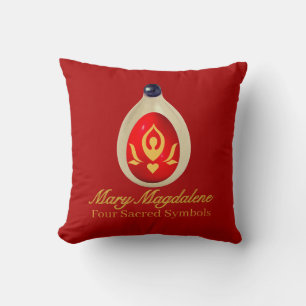 Mary Magdalene - Four Sacred Symbols Throw Pillow