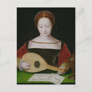 Mary Magdalene Playing a Lute Postcard