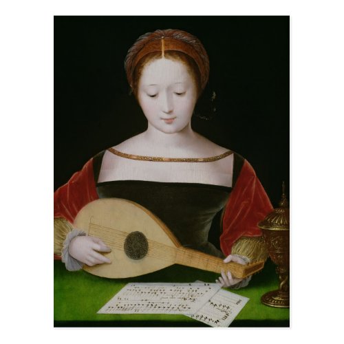 Mary Magdalene Playing a Lute Postcard