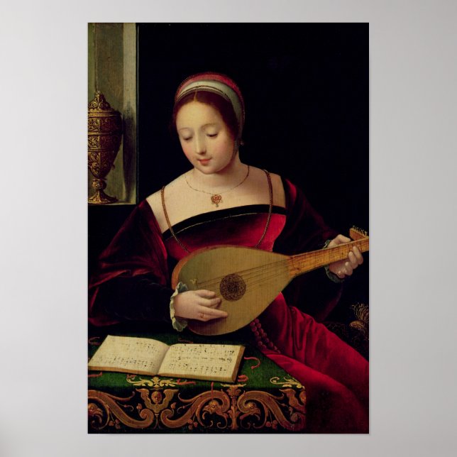 Mary Magdalene Playing the Lute Poster (Front)