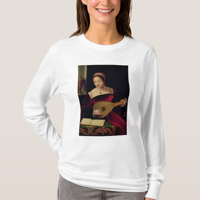 Mary Magdalene Playing the Lute T-Shirt (Front)