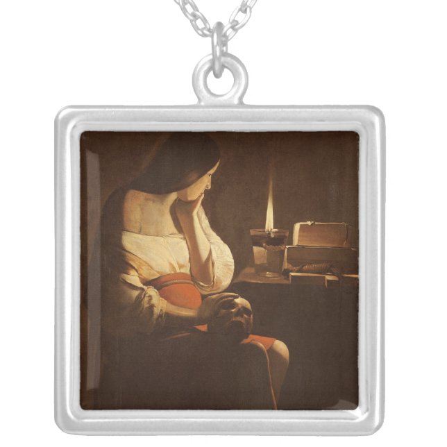 Mary Magdalene with a night light, 1630-35 Silver Plated Necklace (Front)