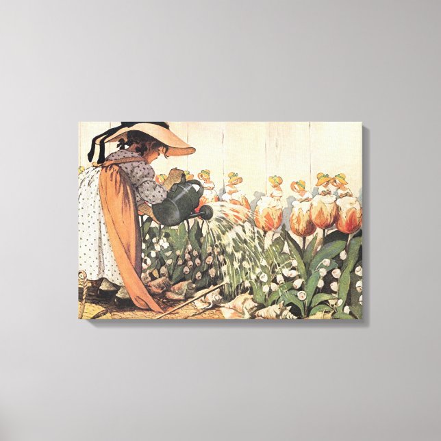 Mary, Mary, Quite Contrary Nursery Rhyme Canvas Print (Front)