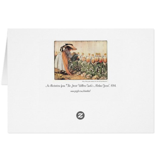 Mary, Mary, Quite Contrary Nursery Rhyme Card (Back Horizontal)