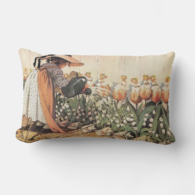 Mary, Mary, Quite Contrary Nursery Rhyme Pillow (Front)