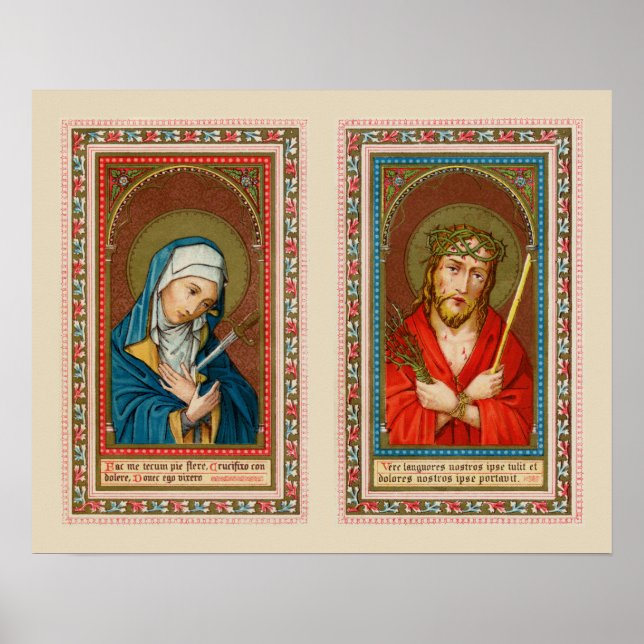 Mary, Mater Dolorosa & Jesus, Ecce Homo Poster (Front)