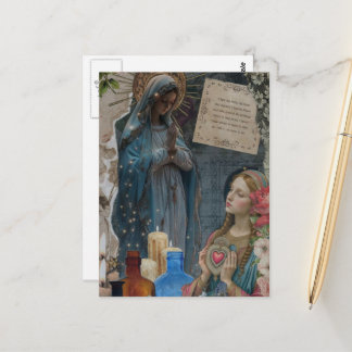 Mary Mixed Media Collage Postcard