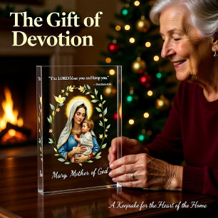 Mary Mother of God Peace and Blessings Scripture Acrylic Award