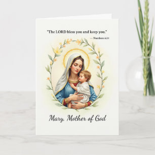 Mary Mother of God Peace and Blessings Scripture Card