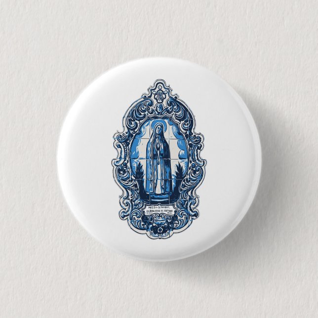 Mary mother of jesus, Fatima. Catholic pillow Button (Front)
