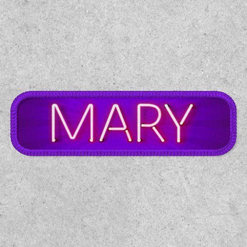 Mary Name in Glowing Neon Lights Patch