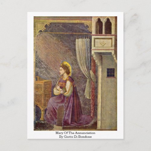 Mary Of The Annunciation By Giotto Di Bondone Postcard