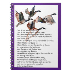 Mary Oliver &quot;Wild Geese&quot; poem &amp; watercolor  Notebook