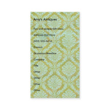 Mary On A Vintage Green and Blue Damask Pattern