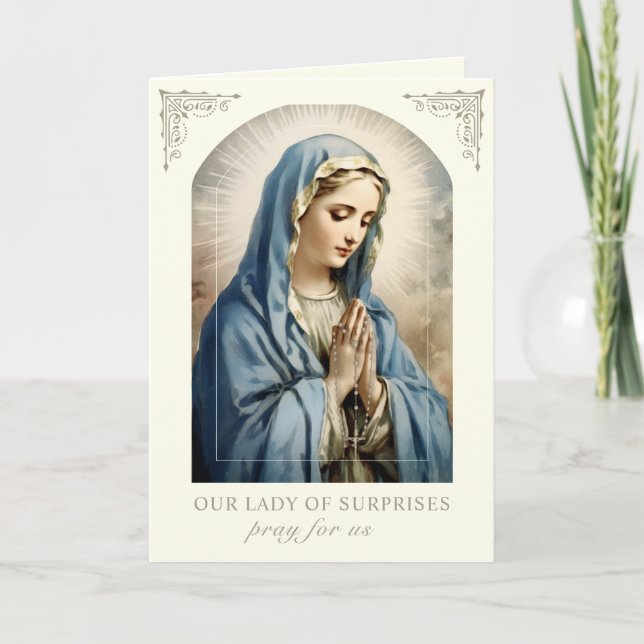 Mary Our Lady of Surprises Prayer Catholic  Card (Front)