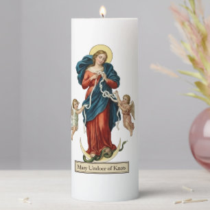 Mary Our Lady Undoer of Knots Religious Pillar Candle
