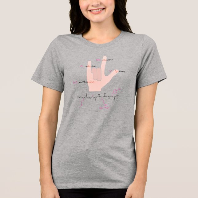 MARY peptide, I-love-U sign w/ custom text Tri-Blend Shirt (Front)