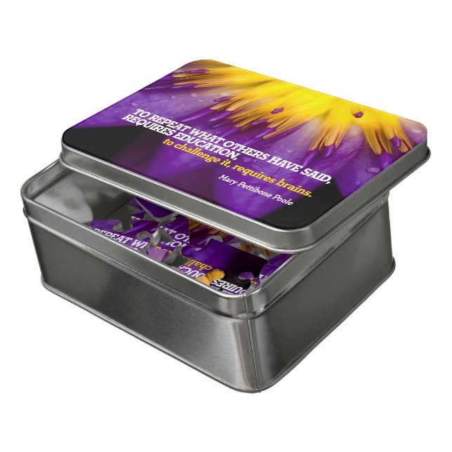 Mary Pettibone Poole Inspirational Quote "Brains" Jigsaw Puzzle (Lid Open)