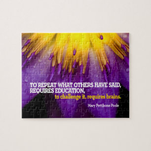 Mary Pettibone Poole Inspirational Quote "Brains" Jigsaw Puzzle