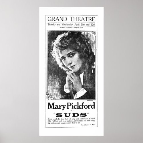 Mary Pickford 1921 vintage movie ad poster