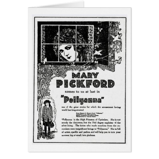 Mary Pickford Pollyanna Advertisement Card (Front)