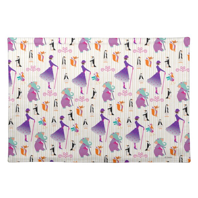 Mary Poppins & Friends Striped Pattern Cloth Placemat (Front)
