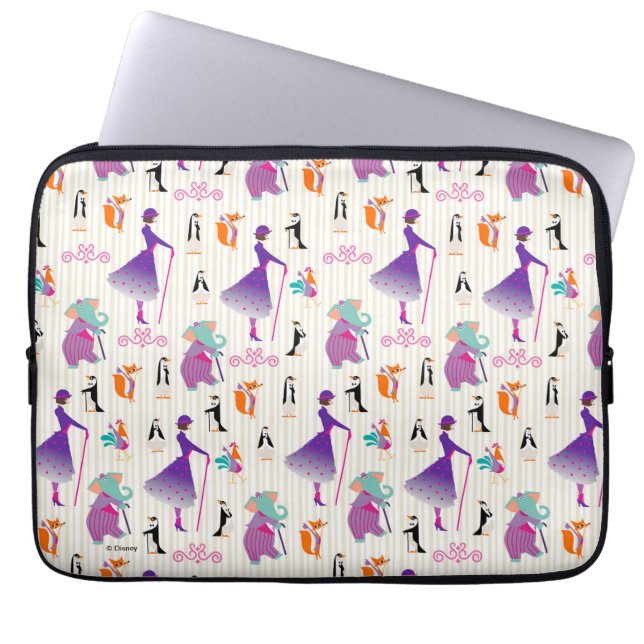 Mary Poppins & Friends Striped Pattern Laptop Sleeve (Front)