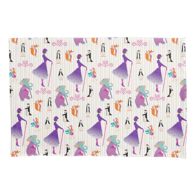 Mary Poppins & Friends Striped Pattern Pillow Case (Front)