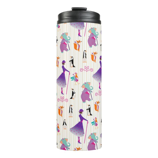 Mary Poppins & Friends Striped Pattern Thermal Tumbler (Front)