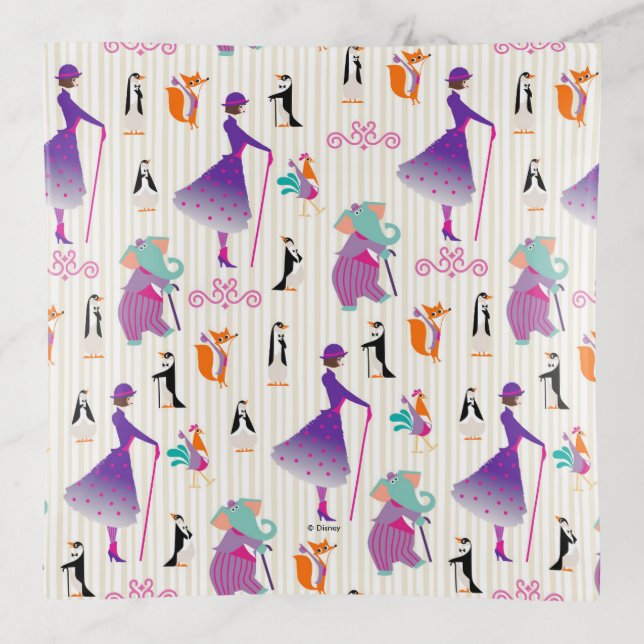 Mary Poppins & Friends Striped Pattern Trinket Tray (Front)
