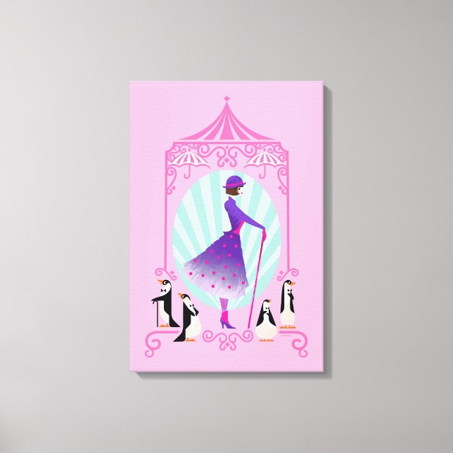 Mary Poppins & Penguins Canvas Print (Front)