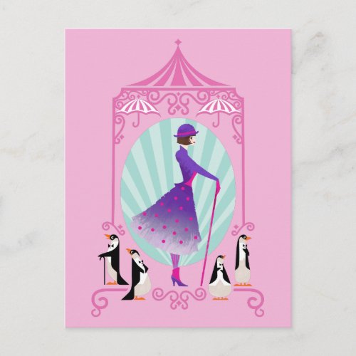 Mary Poppins  Penguins Postcard