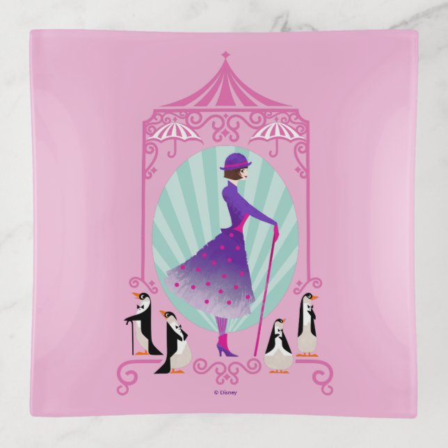 Mary Poppins & Penguins Trinket Tray (Front)