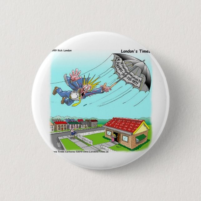 Mary Poppins Umbrella Funny Gifts Tees Etc Button (Front)