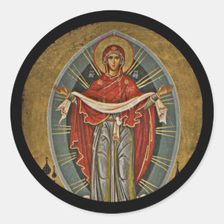 Mary Protector Theotokos Classic Round Sticker