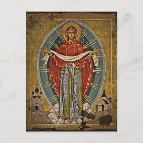 Mary Protector Theotokos Postcard