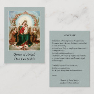 Mary Queen of Angels Memorare Prayer Holy Cards