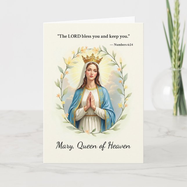 Mary Queen of Heaven God's Peace and Blessings Card (Front)
