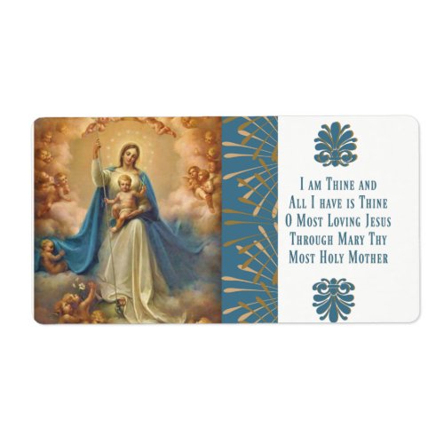 Mary Queen of Heaven Jesus Angels Label