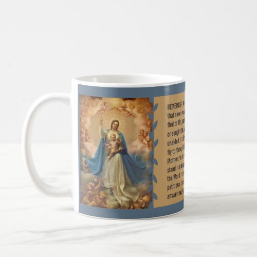 Mary Queen of Heaven Jesus Angels Memorare Coffee Mug