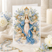 Mary Queen of Heaven with Angels Catholic