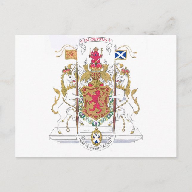 MARY QUEEN OF SCOTS COURT OF ARMS POSTCARD (Front)