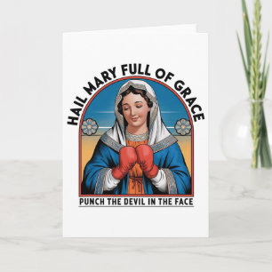 Mary Religious Boxing Tee Funny Christian Punch Th Card