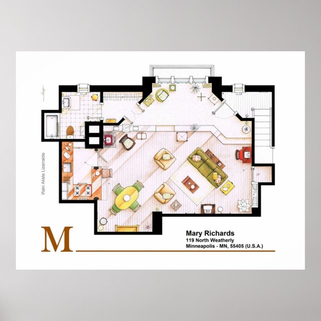 Mary Richards apt from The Mary Tyler Moore Show Poster (Front)